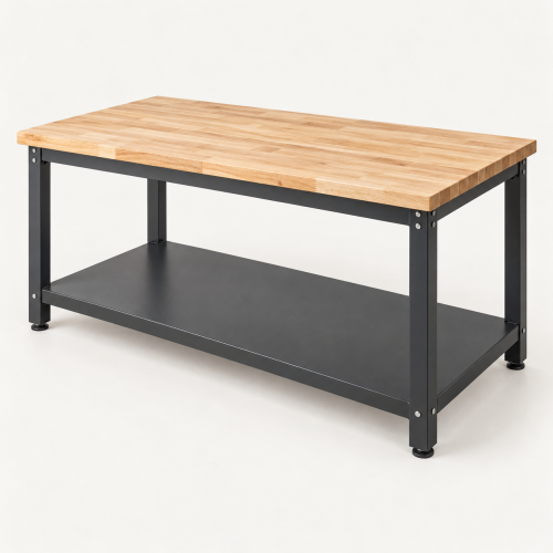 Hardwood-Top Steel Workbench